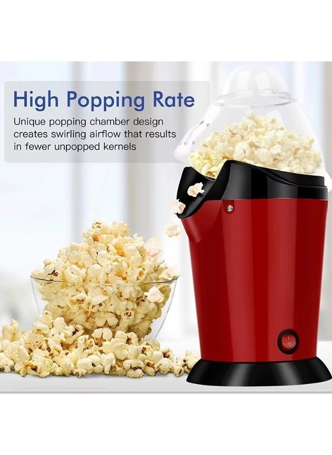 Mini popcorn maker, electric children's DIY hot air popcorn machine, non stick inner pot, no need for oil and water, 1200W, suitable for family，coffee shops, restaurants and gatherings,15.5*15.5*28cm