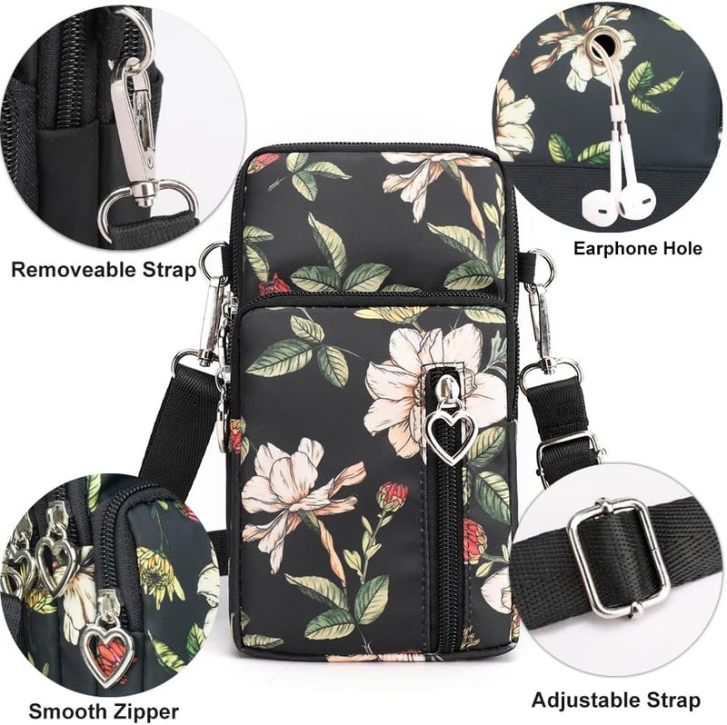 JANKS Small Crossbody Bag for Women - Mini Phone Purses with Crossbody Strap and Wallet - Nylon Arm Bag - Image 3