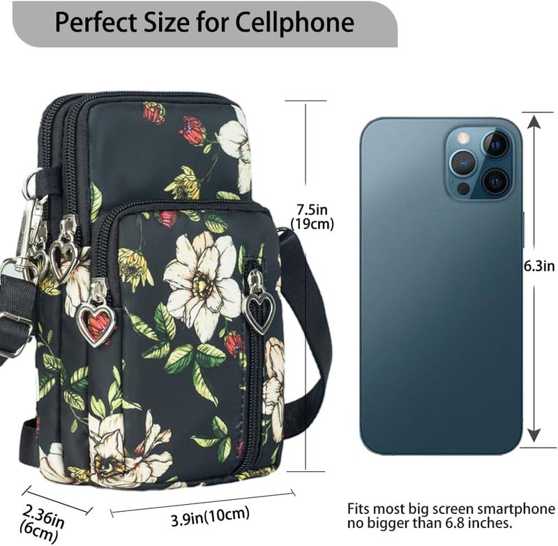 JANKS Small Crossbody Bag for Women - Mini Phone Purses with Crossbody Strap and Wallet - Nylon Arm Bag - Image 2