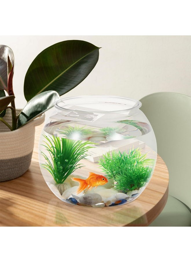 POPETPOP - POPETPOP Transparent Round Fish Tank - Fish Bowls for Betta Fish, Round Terrariums Bowl, Goldfish Tank for Home Office Desktop Decoration (PET, Drop-Resistant) - Image 1