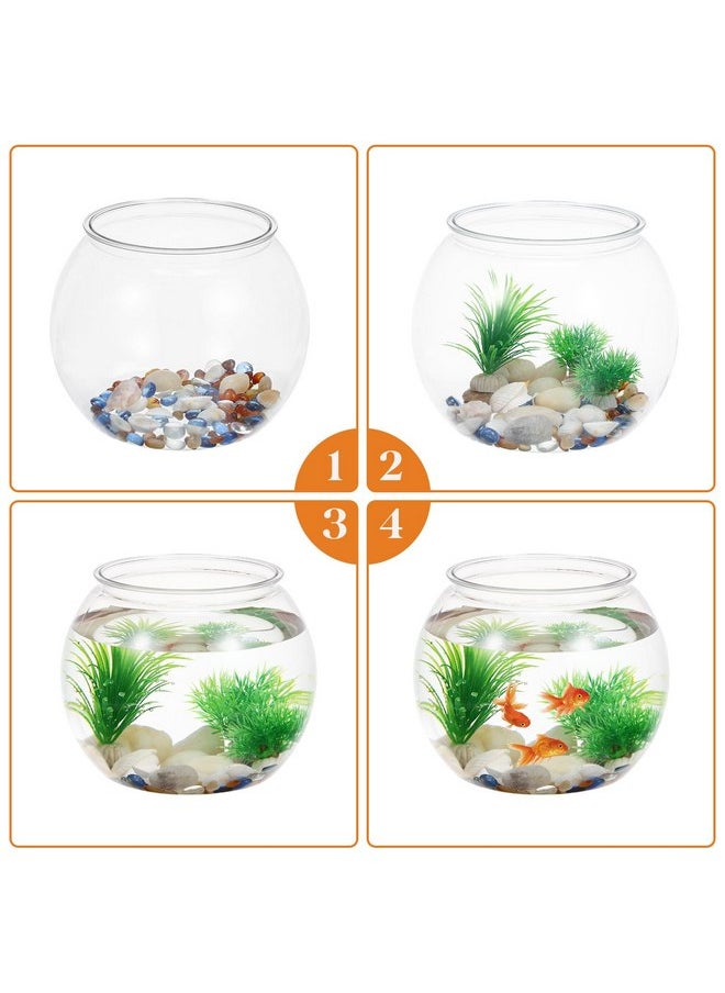 POPETPOP - POPETPOP Transparent Round Fish Tank - Fish Bowls for Betta Fish, Round Terrariums Bowl, Goldfish Tank for Home Office Desktop Decoration (PET, Drop-Resistant) - Image 1