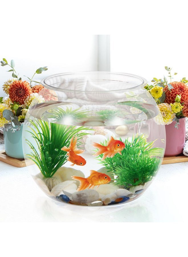 POPETPOP - POPETPOP Transparent Round Fish Tank - Fish Bowls for Betta Fish, Round Terrariums Bowl, Goldfish Tank for Home Office Desktop Decoration (PET, Drop-Resistant) - Image 1