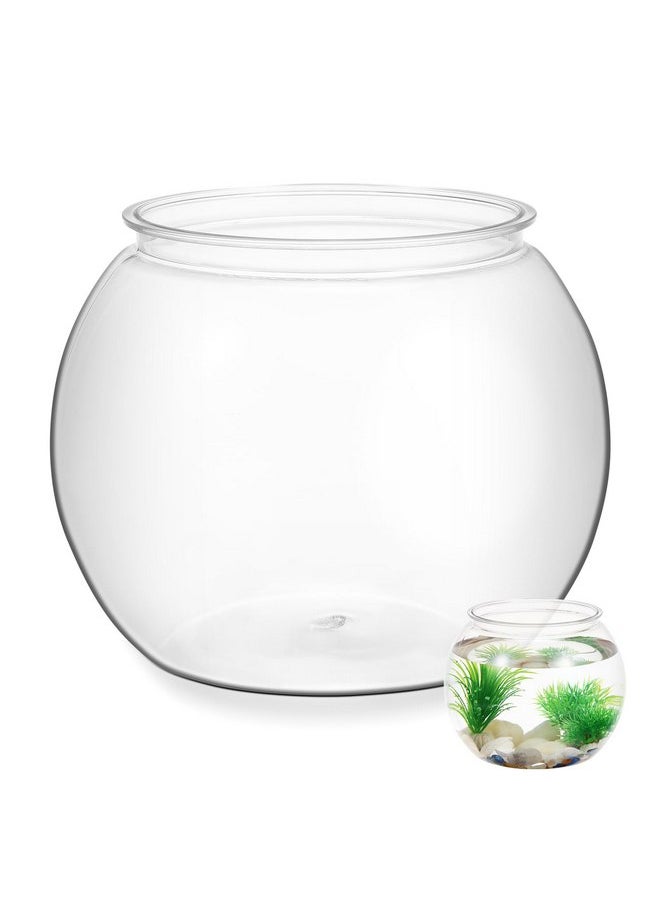 POPETPOP - POPETPOP Transparent Round Fish Tank - Fish Bowls for Betta Fish, Round Terrariums Bowl, Goldfish Tank for Home Office Desktop Decoration (PET, Drop-Resistant) - Image 1