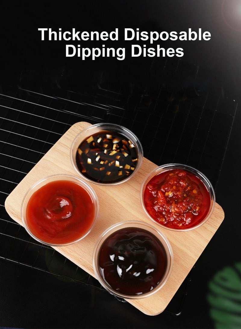 Splendors 100 Pcs Thickened Disposable Dipping Dishes Mini Disposable Dipping Sauce Dishes  - Image 2