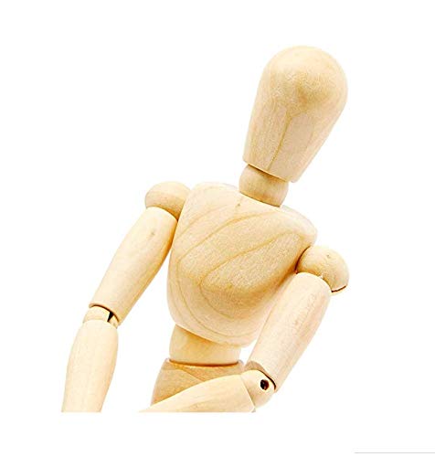 Holiberty 8 Inch Artists Wooden Manikin Flexible Body Joints Human Figure Puppet Model Wood Male Mannequin Doll Ornament Stand for Home Office Desk Decoration Sketching Drawing Painting Supplies - Image 4
