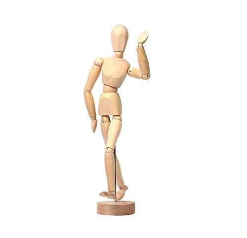 Holiberty 8 Inch Artists Wooden Manikin Flexible Body Joints Human Figure Puppet Model Wood Male Mannequin Doll Ornament Stand for Home Office Desk Decoration Sketching Drawing Painting Supplies - Image 1