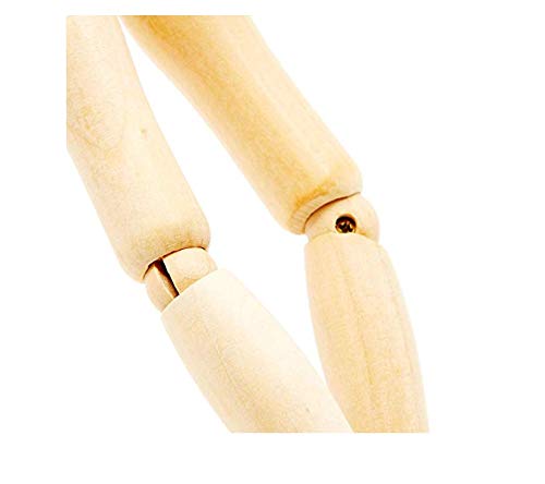 Holiberty 8 Inch Artists Wooden Manikin Flexible Body Joints Human Figure Puppet Model Wood Male Mannequin Doll Ornament Stand for Home Office Desk Decoration Sketching Drawing Painting Supplies - Image 5