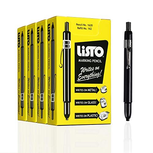 Listo 1620 BLACK COLOR - China Markers/Grease Pencils/China Marking Pen/Wax Pencils - Made in USA (48) - Image 1