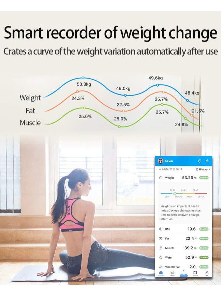 ELTRAZONE Smart Bluetooth Body Weight Scale with Body Fat Analysis, Wireless Digital Bathroom Scale for Health Tracking, Smartphone App Sync, Accurate Weight Measurement, Fitness Companion for Men & Women, 180kg Capacity – Black - Image 3