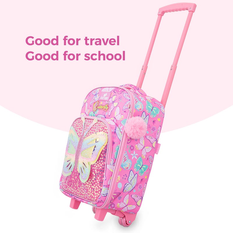 Eazy Kids 17” 3-Piece Trolley School Backpack Set for Kids – Backpack with Lunch Bag & Pencil Case, Pink - Image 5