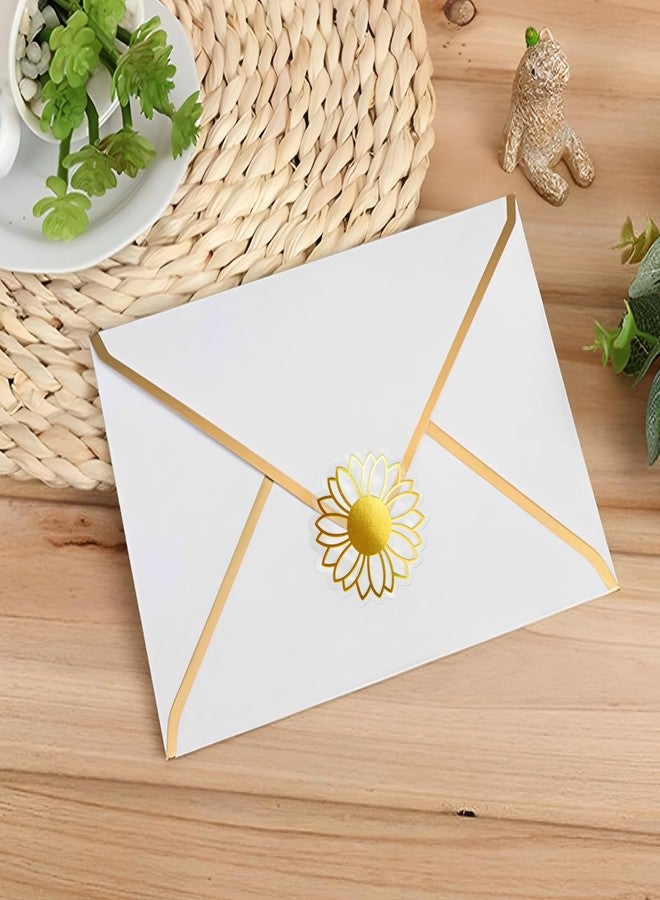 joycraft 420Pcs Sunflower Stickers, 1.4 inches Gold Foil Sunflower Stickers, Clear Self-Adhesive Labels, Flower Labels for Gift Wrapping Baby Shower Wedding Party Favor - Image 5