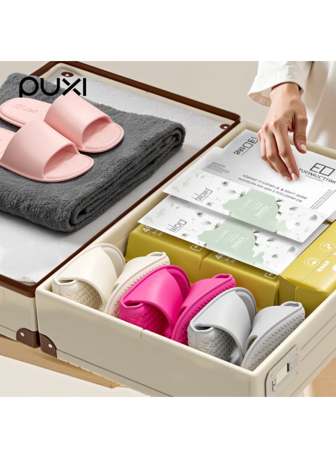 Poxi Eva Summer Foldable Women's Slippers Couple Travel Simple White 43