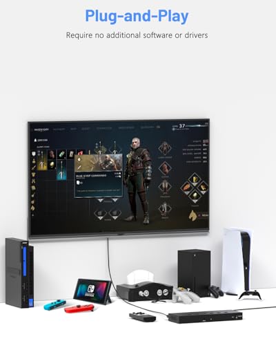 OseTub 5-in-1 HDMI/AV Switcher, RCA to Digital Converter – 2 AV & 3 HDMI Inputs, Support HDR & HDCP 2.2 & Full 3D for Sega/Xbox/PS1/PS2/Xbox,PS5/PS4,Roku,Fire Stick - Image 5