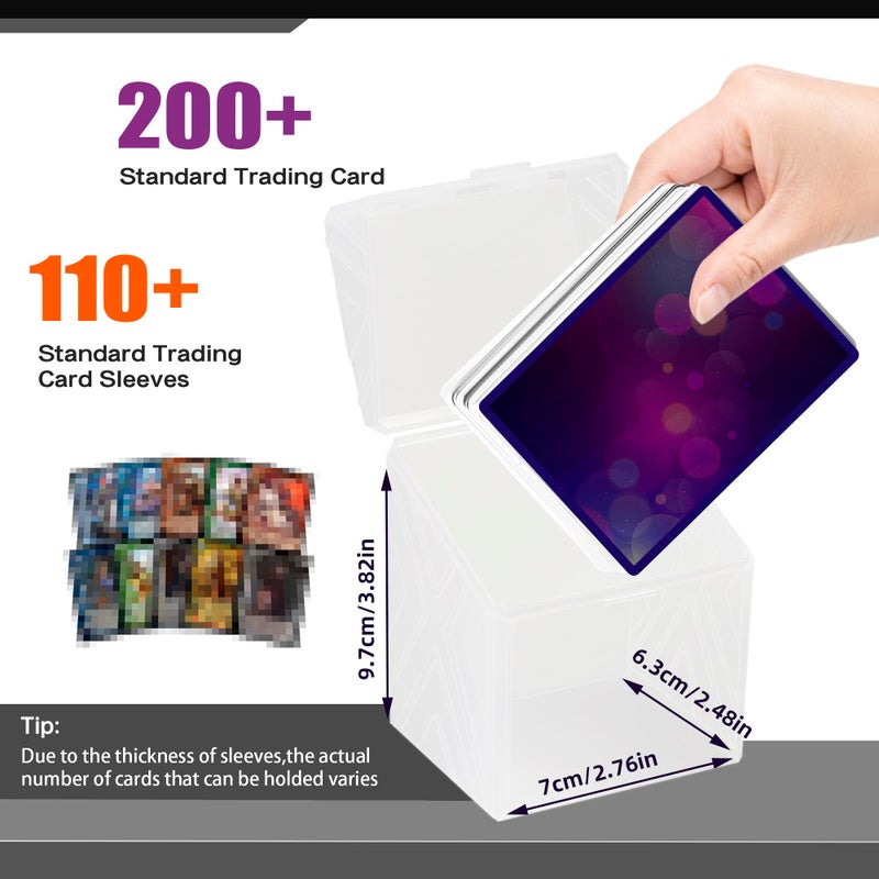 Brappo Deck Box with Carrying Case. Deck Boxes for MTG, TCG, Sports Cards.Set includes 12 packs of Card Deck Storage Boxes. Holds up to 2400 cards.(No Cards) (Clear, 12 pack) - Image 2