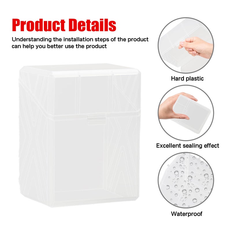 Brappo Deck Box with Carrying Case. Deck Boxes for MTG, TCG, Sports Cards.Set includes 12 packs of Card Deck Storage Boxes. Holds up to 2400 cards.(No Cards) (Clear, 12 pack) - Image 4