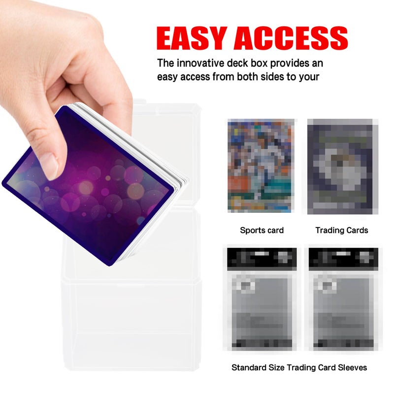 Brappo Deck Box with Carrying Case. Deck Boxes for MTG, TCG, Sports Cards.Set includes 12 packs of Card Deck Storage Boxes. Holds up to 2400 cards.(No Cards) (Clear, 12 pack) - Image 3