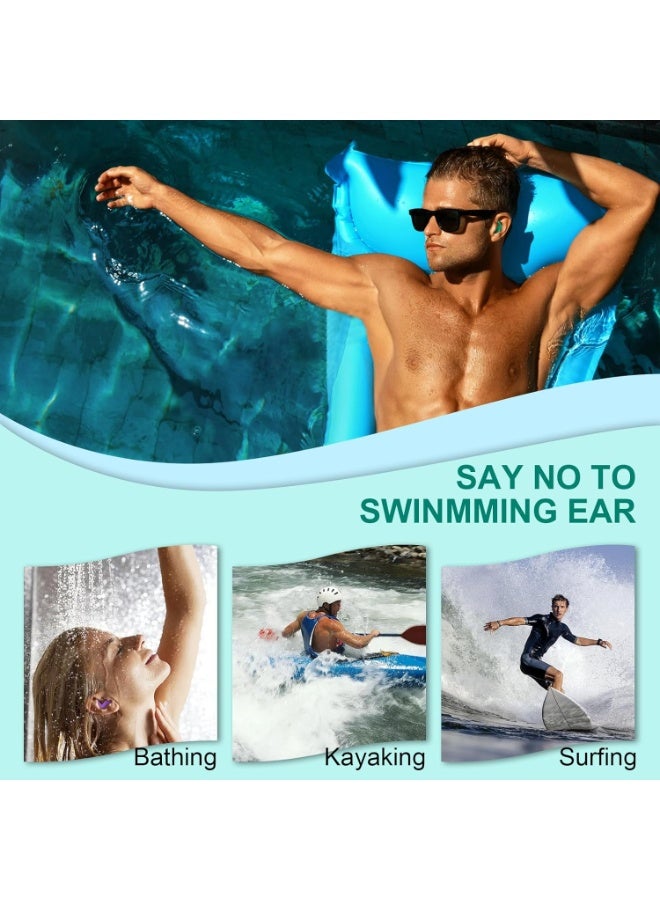 PYC Swimming Ear Plugs for Adults,3 Pairs Waterproof Reusable Silicone Swim Earplugs for Swimming Surfing Snorkeling Showering and Water Pool,Beach,Ocean (Adults & Teens 14+) - Image 5