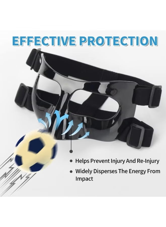 ZNARO Nose Guard for Sports, Protective Face Shield for Broken Nose, Adjustable Impact Resistant Mask for Basketball Soccer Football, Breathable Protection for Adults and Teenagers (Black) - Image 3