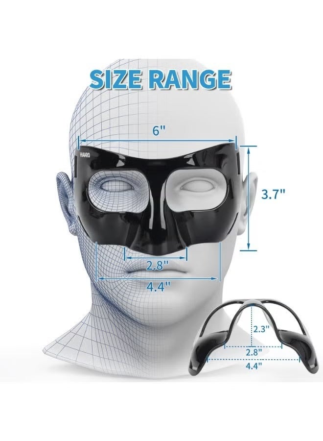 ZNARO Nose Guard for Sports, Protective Face Shield for Broken Nose, Adjustable Impact Resistant Mask for Basketball Soccer Football, Breathable Protection for Adults and Teenagers (Black) - Image 4