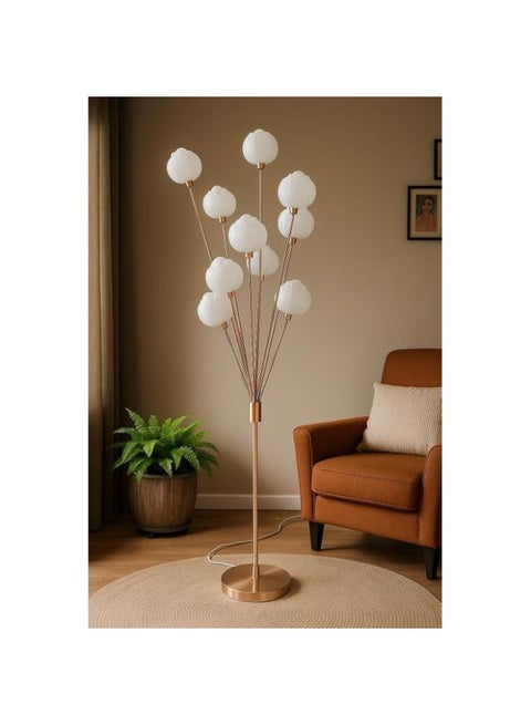 Modern Flower Floor Lamp - 11 Bulbs - Warm Light - 150 cm Height - Decorative Standing Lamp for Living Room, Bedroom & Office