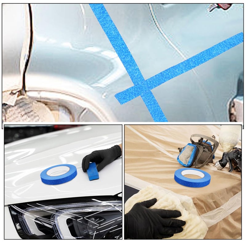 شريط الرسامين الأزرق 4 لفات شريط تمويه منخفض الالتصاق للسيارات تشطيب ناعم - Image 3