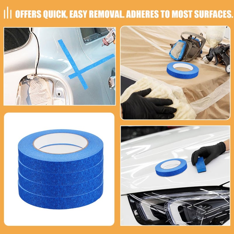 شريط الرسامين الأزرق 4 لفات شريط تمويه منخفض الالتصاق للسيارات تشطيب ناعم - Image 5