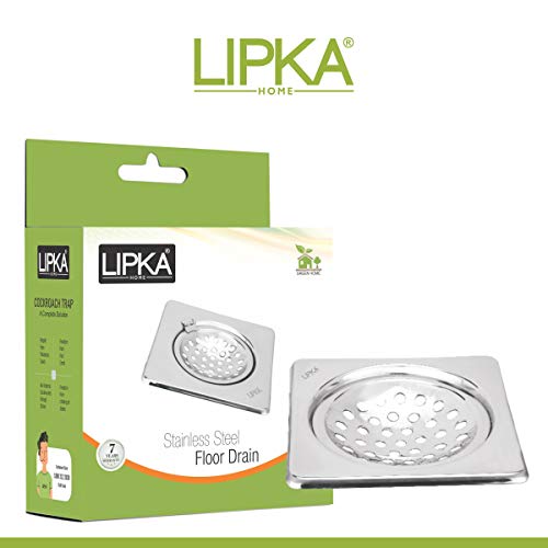 LIPKA Pack of 2 Eon Square Floor Drain |Premium Stainless Steel |5 x 5 Inches| - Image 3