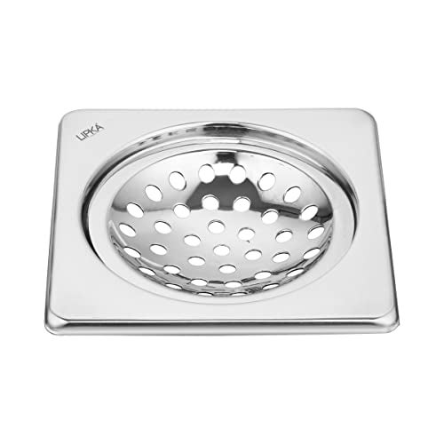 LIPKA Pack of 2 Eon Square Floor Drain |Premium Stainless Steel |5 x 5 Inches| - Image 1