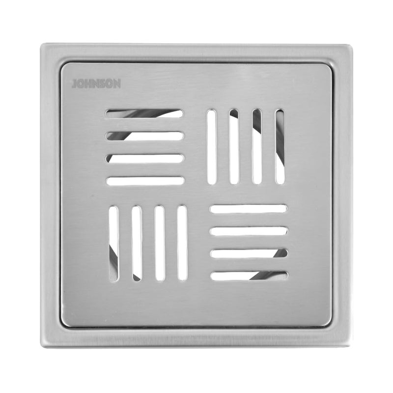 Johnson Bathrooms مصرف أرضي مربع 6x6 بوصة من جونسون للحمامات | غطاء مصرف من الفولاذ المقاوم للصدأ SS304 | مضاد للصدأ، تشطيب مطفي/ساتيني | ضمان لمدة 2 سنة (T2981S2 - فولاذ مقاوم للصدأ) - Image 1