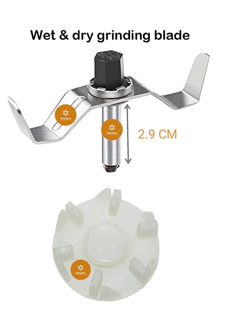 PENTASTARAMixer Grinder Jar Bush089Shaft WetDry JAR Blade Set with 6TEETHJMG Coupler Fits HAVELLS BajajPigeon KENSTAR USHA Orient INALSA Singer RICO Prestige Etc - Image 3