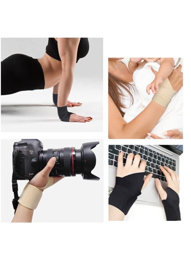 Generic Arthritis Gloves, 1 Pair Wrist Thumb Support Braces, Ultra Thin Soft Elastic Compression Sleeves Fingerless Glove, Adjustable Sports Thumb Bandage Wrap Protector for Women & Men  - Image 3
