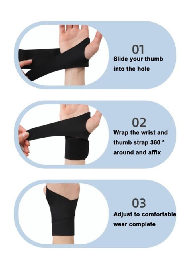 Generic Arthritis Gloves, 1 Pair Wrist Thumb Support Braces, Ultra Thin Soft Elastic Compression Sleeves Fingerless Glove, Adjustable Sports Thumb Bandage Wrap Protector for Women & Men  - Image 4