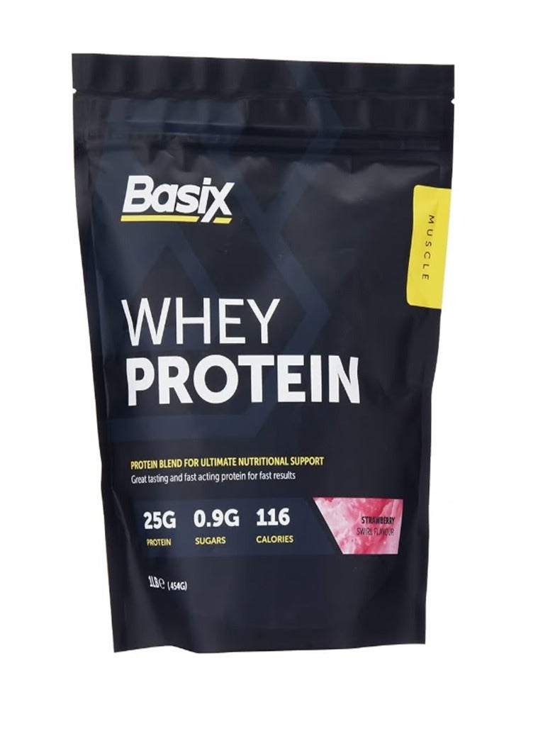 باسيكس Basix - بروتين مصل الحليب العضلي - نكهة الفراولة  - 1 رطل، من بيسيكس