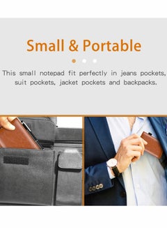 Excefore Mini Pocket Notepad Set, 14 x 9 CM Pocket Notepad Holder with Metal Pen, 50 Lined Sheets, Notepad for Business Professionals (Brown+5 Pcs Memo Book Refills)  - Image 5