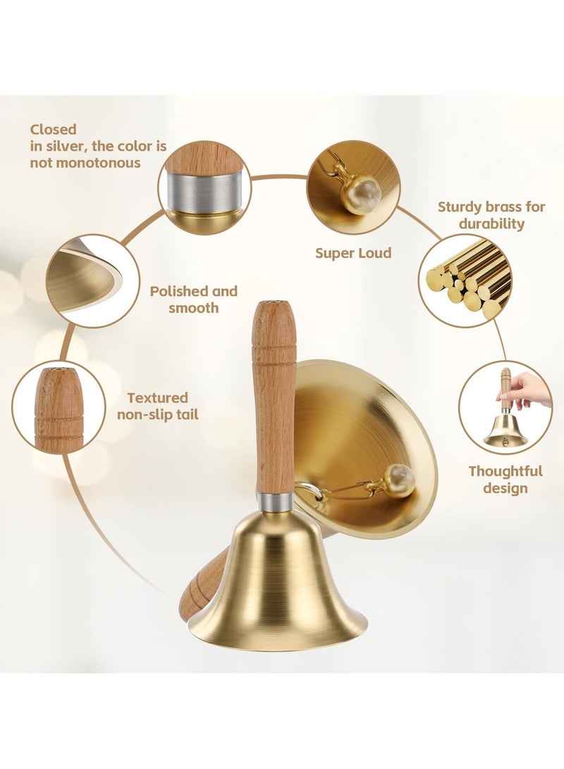 Super Loud Hand Bell - Solid Brass Call Bell for Elderly at Home, Wedding, Animal Training, Office, Dinner, Meditation, Musical Teaching and Service - Image 3