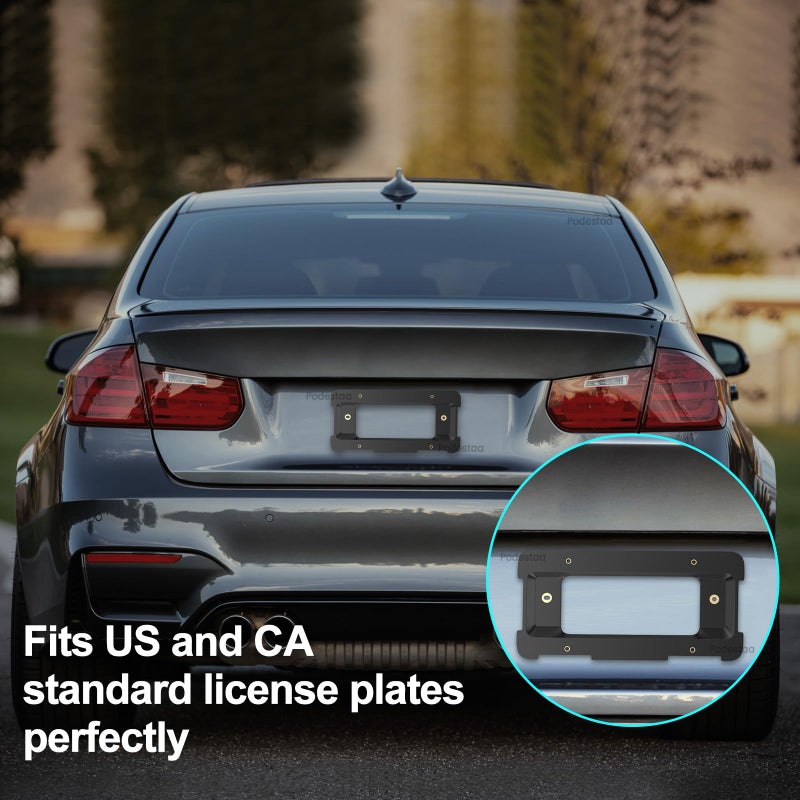 Podestaa Rear License Plate Frame Bracket Holder Mount for 2005-2023 BMW 1/2/ 3/5 / 6/ X Series, 328i 323i 528i M3, 2002-2019 Mini Cooper 51187160607 511882380615 51188238061 Screws - Image 5