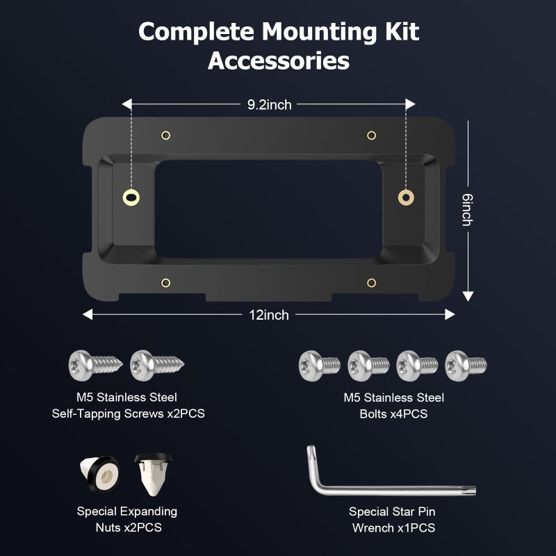 Podestaa Rear License Plate Frame Bracket Holder Mount for 2005-2023 BMW 1/2/ 3/5 / 6/ X Series, 328i 323i 528i M3, 2002-2019 Mini Cooper 51187160607 511882380615 51188238061 Screws - Image 2