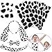 WILLBOND Dalmatian Dog Ear Headband Bow Tie Tail Set with 4 Sheets Adhesive Felt Circles Felt Pads for Kids Adult Dalmatians Costume Accessories 100 Day of School DIY Projects Cosplay Party Supplies - Image 3