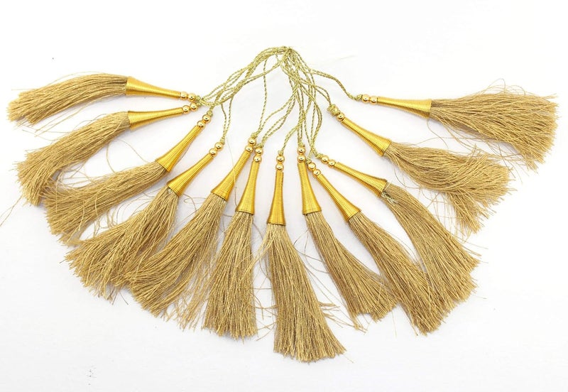 Sei Bella TasselsFringe Pack for Craft Material Suits Earring Jewellery Making Bohemian Look Saree Blouse Dupatta Gold