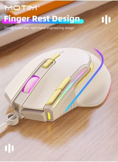 Motim Wired Gaming Mouse, USB Computer Mouse with RGB Backlit, 12800 DPI Optical Sensor, Ergonomic Gamer Mouse with 9 Programmable Buttons Gaming Mice for Windows/PC/Mac/Laptop Gamer/Office/Work  - Image 3