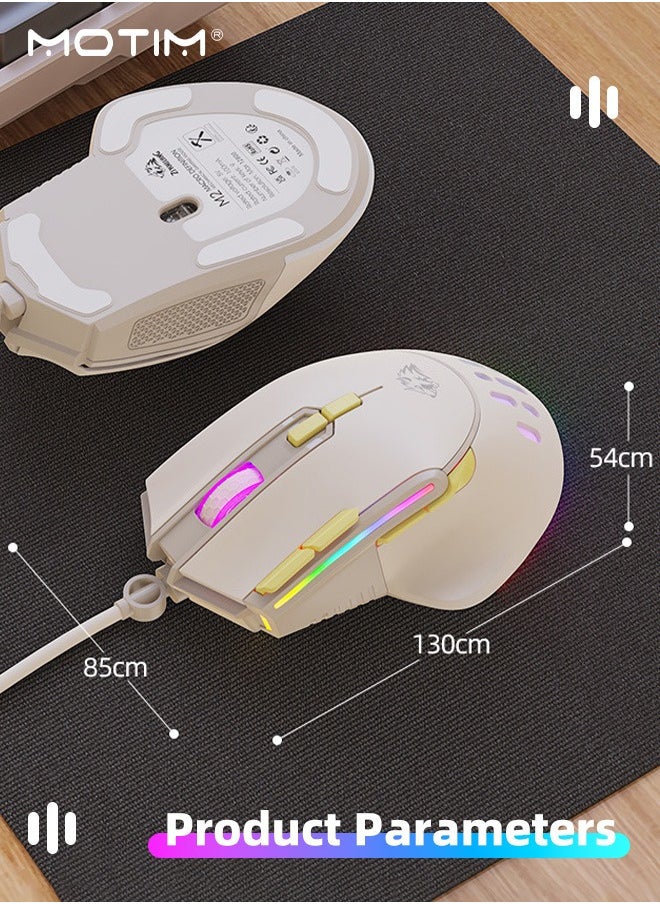 Wired Gaming Mouse, USB Computer Mouse with RGB Backlit, 12800 DPI Optical Sensor, Ergonomic Gamer Mouse with 9 Programmable Buttons Gaming Mice for Windows/PC/Mac/Laptop Gamer/Office/Work