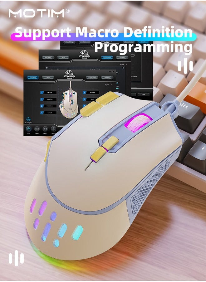 Wired Gaming Mouse, USB Computer Mouse with RGB Backlit, 12800 DPI Optical Sensor, Ergonomic Gamer Mouse with 9 Programmable Buttons Gaming Mice for Windows/PC/Mac/Laptop Gamer/Office/Work