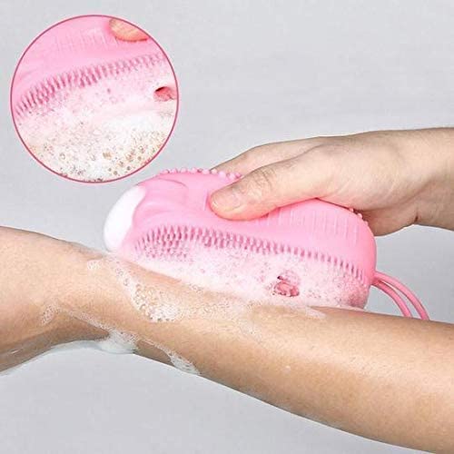 MSA Soft Silicone Bath Brush/Double Sided Foaming Shower Sponge/Cleaning Body Massage Scrub Gloves for Kids/Baby Bath Tools - Image 3