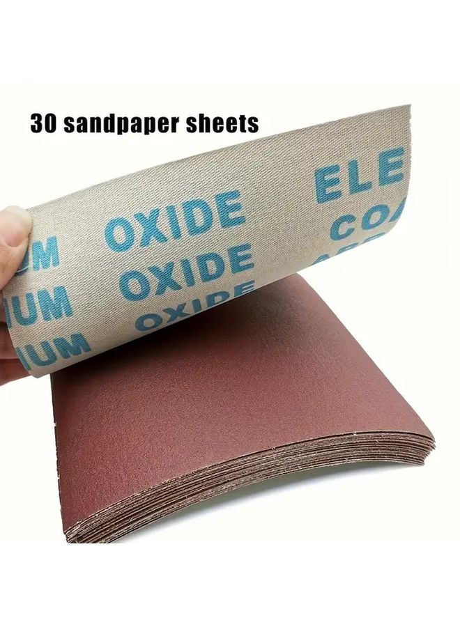 30pcs 60 100 240 Grit Wet Dry Sandpaper Sheets 4 5x5 5 Inch For Woodworking Automotive Metal - Image 4