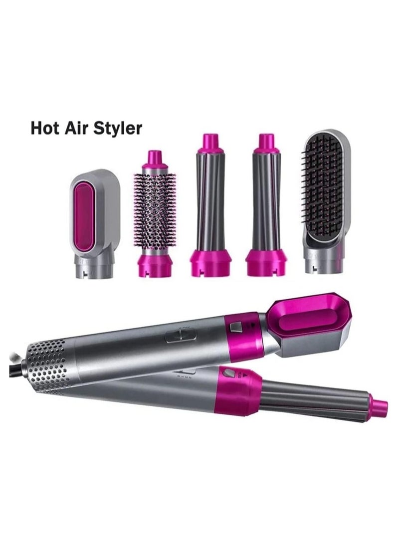 5-in-1 Hair Dryer Brush Hot Air Brush Update Negative Ionic Detachable Hair Brush Blow Dryer Set Styling Round Hot Air Straightener Brush Volumizer - Image 2
