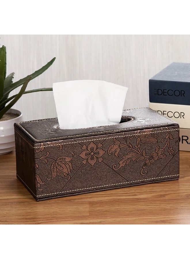 Black Leather Tissue Box Holder for Home Hotel and Car Desktop - Image 3