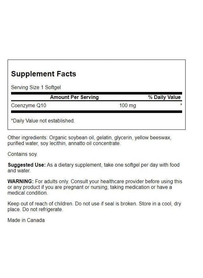 SWANSON CoQ10 - Energy Antioxidant Support - Coenzyme Q10 Supplement - (100 Softgels, 100mg Each) - Image 2