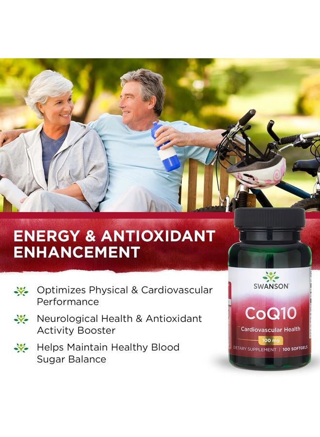 SWANSON CoQ10 - Energy Antioxidant Support - Coenzyme Q10 Supplement - (100 Softgels, 100mg Each) - Image 5