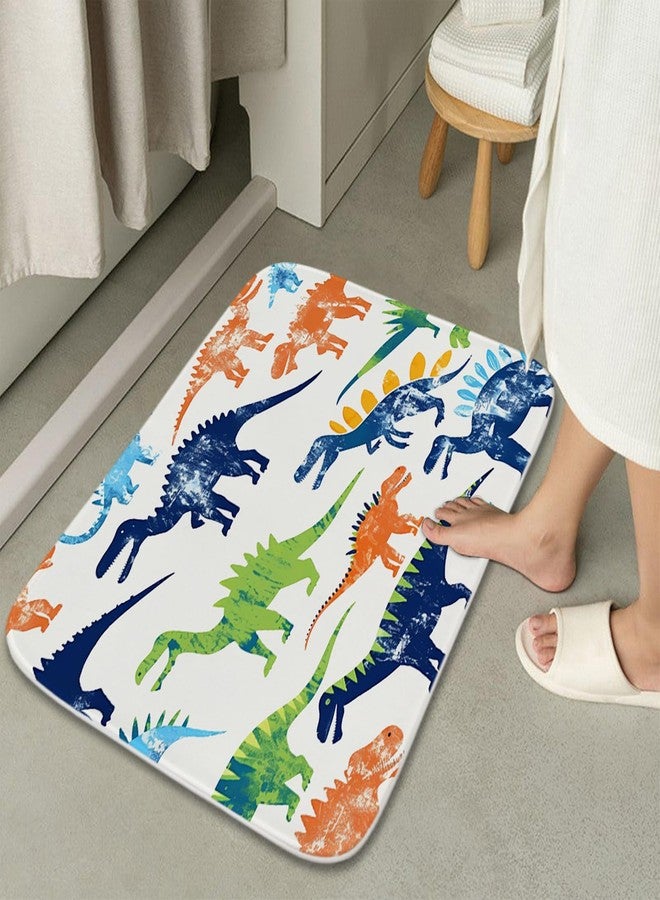 Final Friday Colorful Cartoon Jurassic Dinosaur Bathroom Rugs Bath Mats Sets 3 Piece, Imitation Cashmere Kids Dino Bath Mat, Memory Foam U-Shaped Contour Shower Mat Non Slip Absorbent, Velvet Washable 20 x 31 inch - Image 4