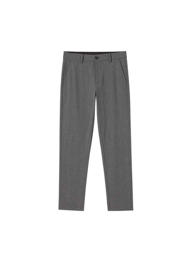 ASK Wendao President's Casual Pants Laisel Elastic Wrinkle-resistant Breathable Straight-leg Trousers Men's President Grey Cropped Pants 32 - Image 2